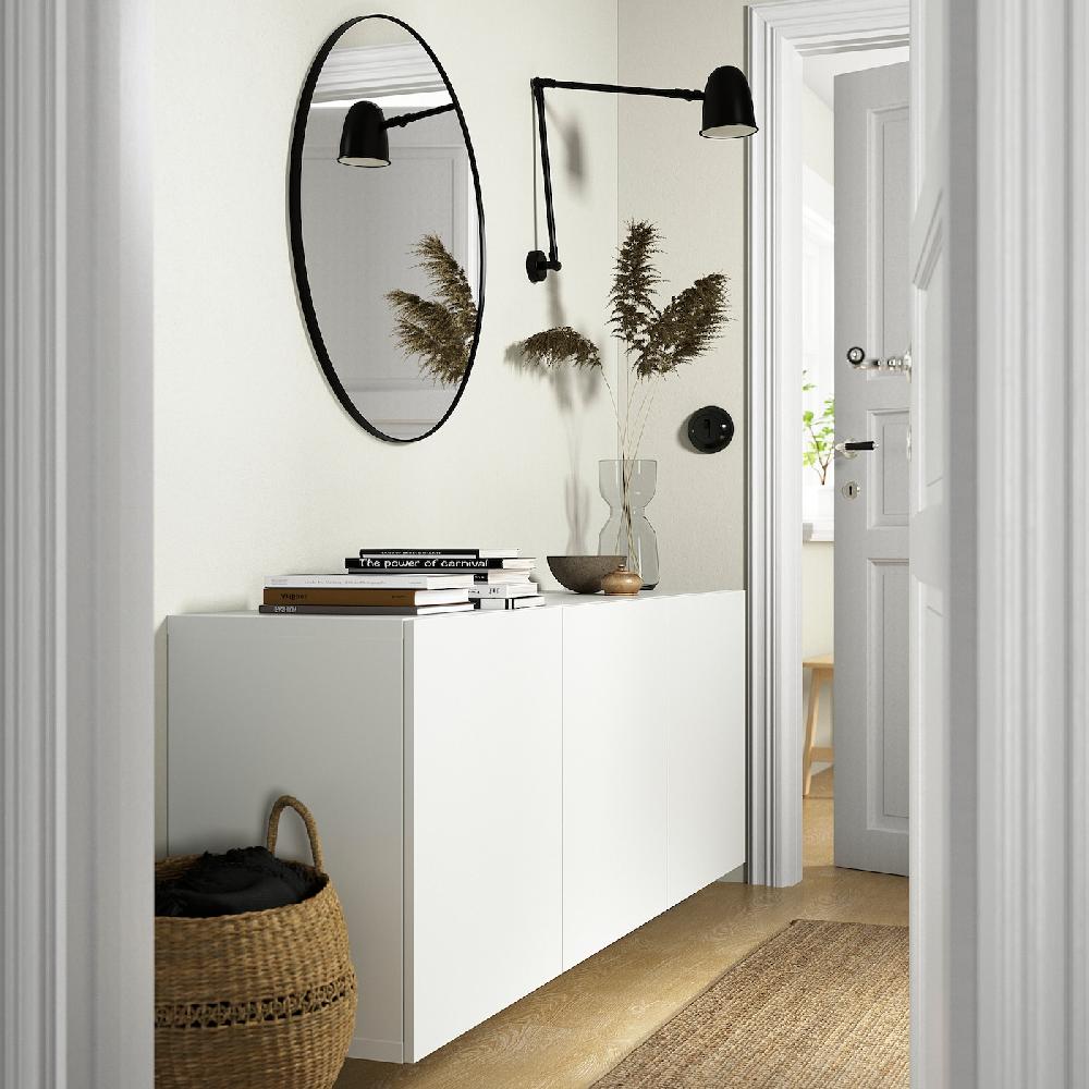 IKEA BESTÅ Combinación De Almacenaje En Pared Blanco/Lappviken Blanco 180x42x64 Cm