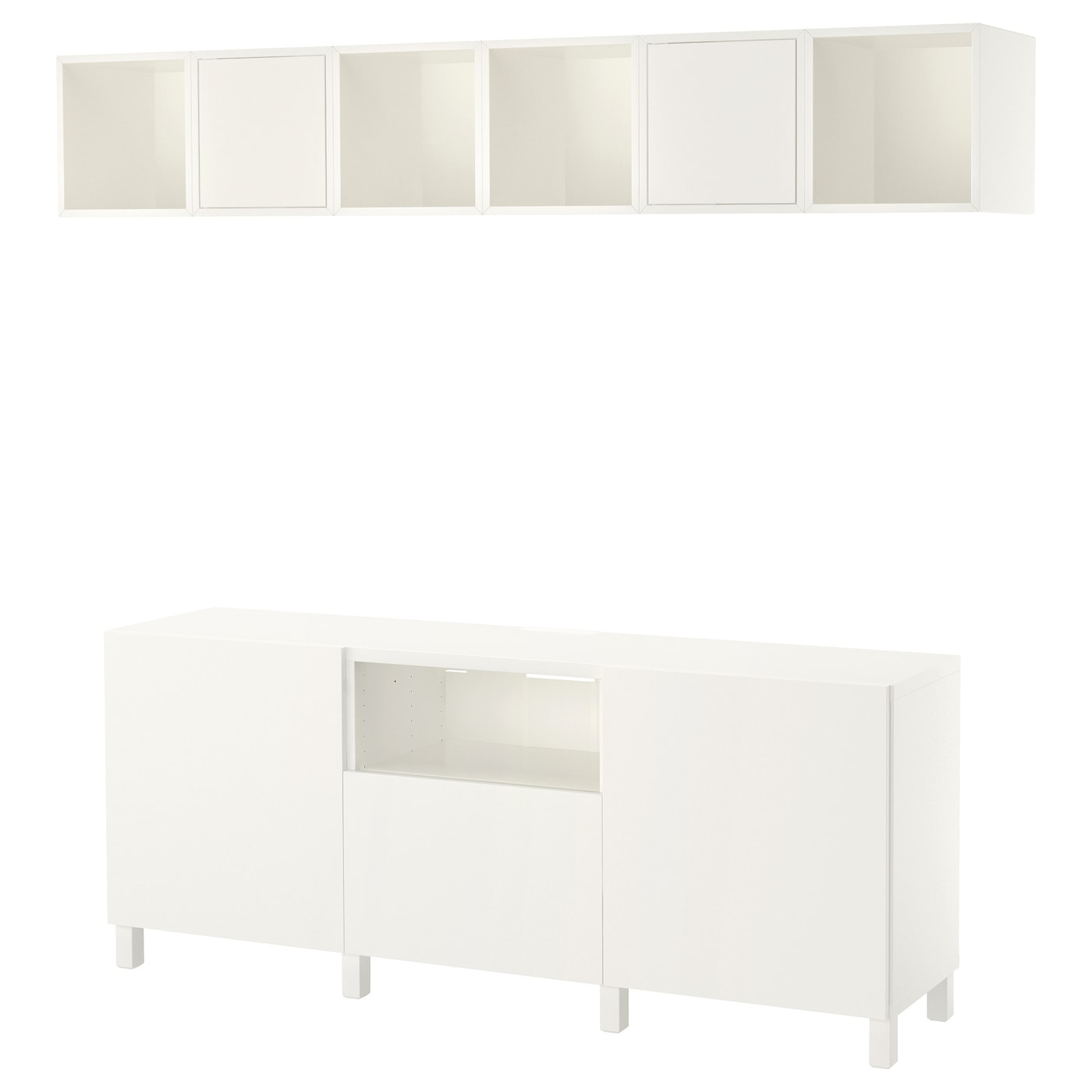 IKEA BESTÅ / EKET Combinación mueble TV y almacenaje blanco 210x42x220 cm