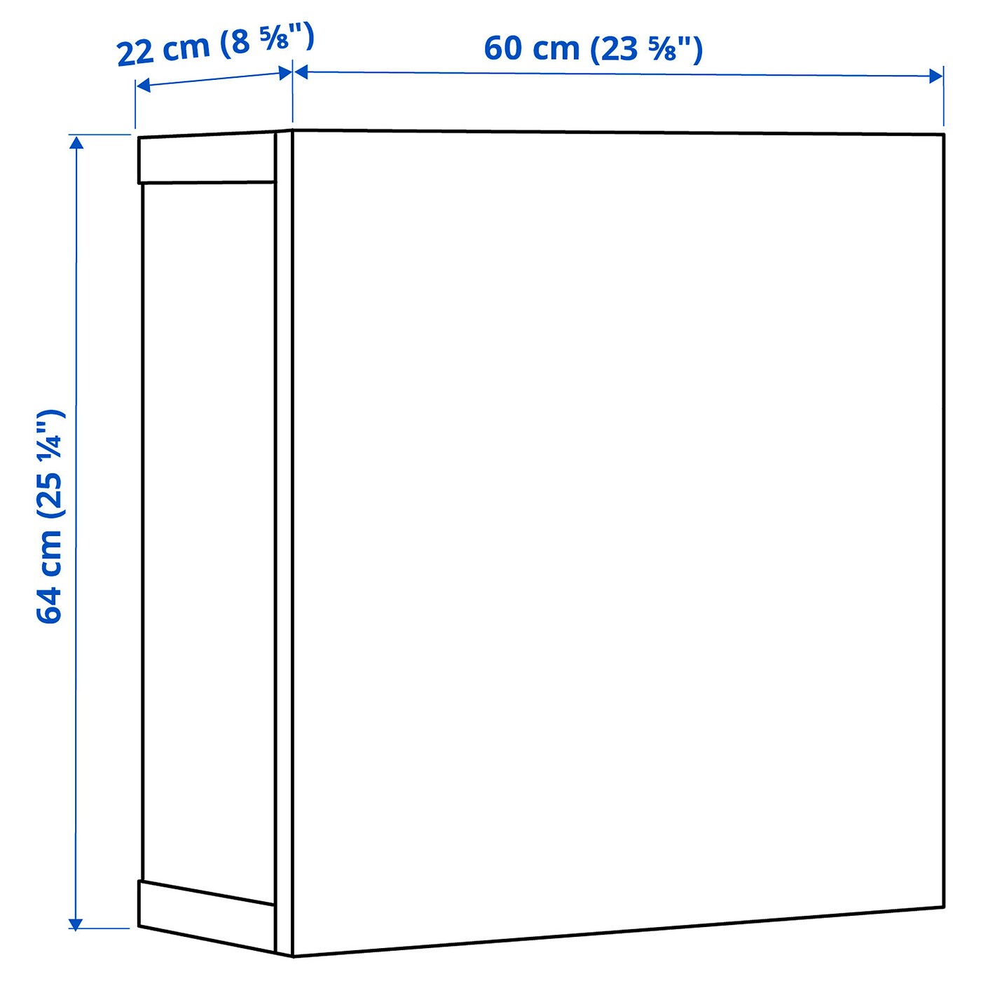 IKEA BESTÅ Estante Con Puerta Blanco/Lappviken Blanco 60x22x64 Cm