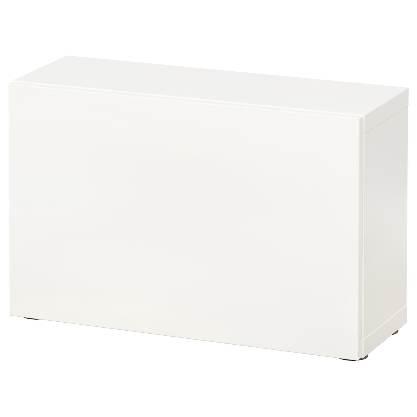 IKEA BESTÅ Estante con puerta blanco/Lappviken blanco 60x22x38 cm