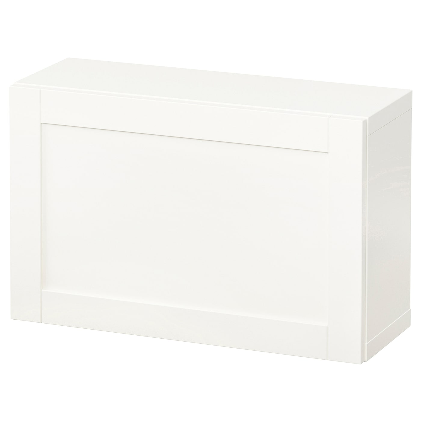 IKEA BESTÅ Mueble de almacenaje con riel blanco/Hanviken blanco 60x22x38 cm