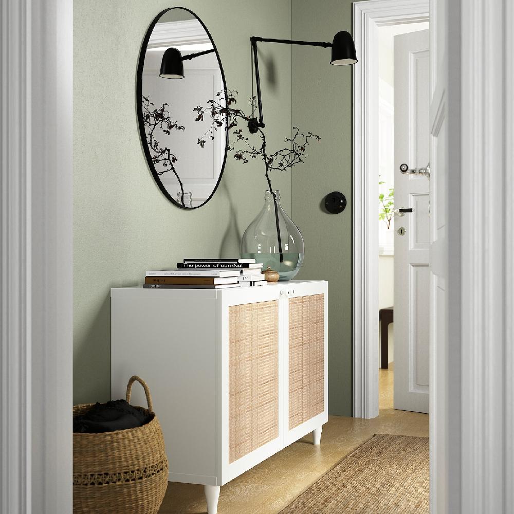 IKEA BESTÅ Mueble Salón Blanco Studsviken/Kabbarp/blanco álamo Negro 120x42x74 Cm