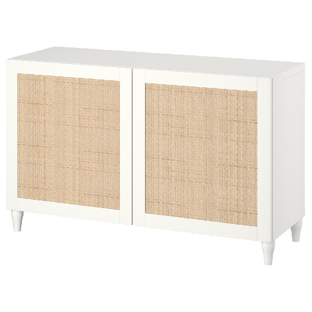 IKEA BESTÅ Mueble salón blanco Studsviken/Kabbarp/blanco álamo negro 120x42x74 cm