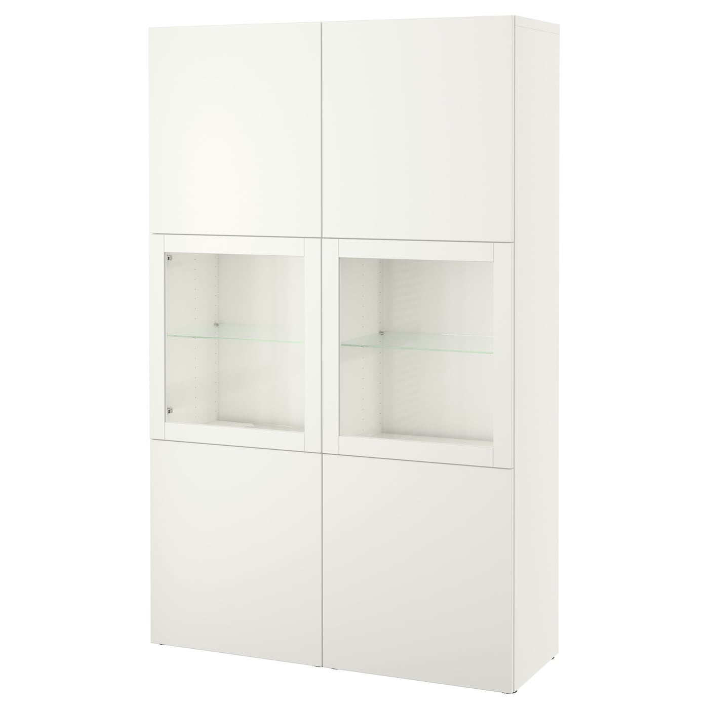 IKEA BESTÅ Vitrina blanco Lappviken/Sindvik vidrio transparente blanco 120x42x193 cm