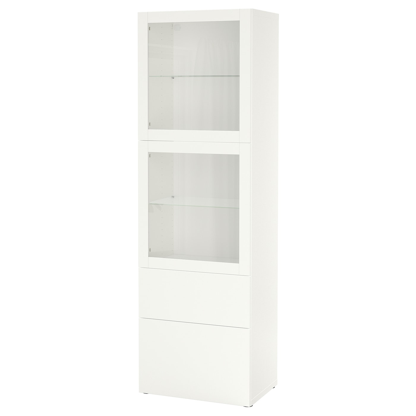 IKEA BESTÅ Vitrina blanco/Lappviken vidrio transparente blanco 60x42x193 cm