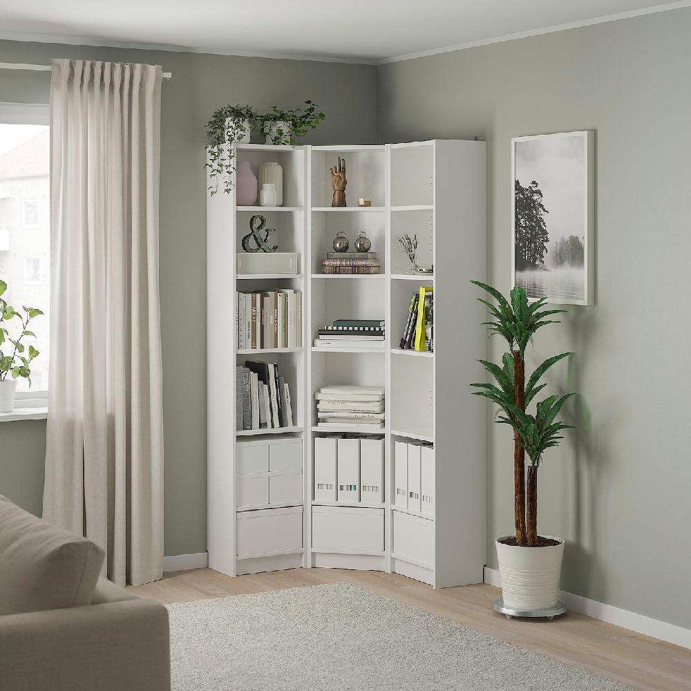 IKEA BILLY Combinación Librería Módulo Esquina Blanco 95/95x28x202 Cm