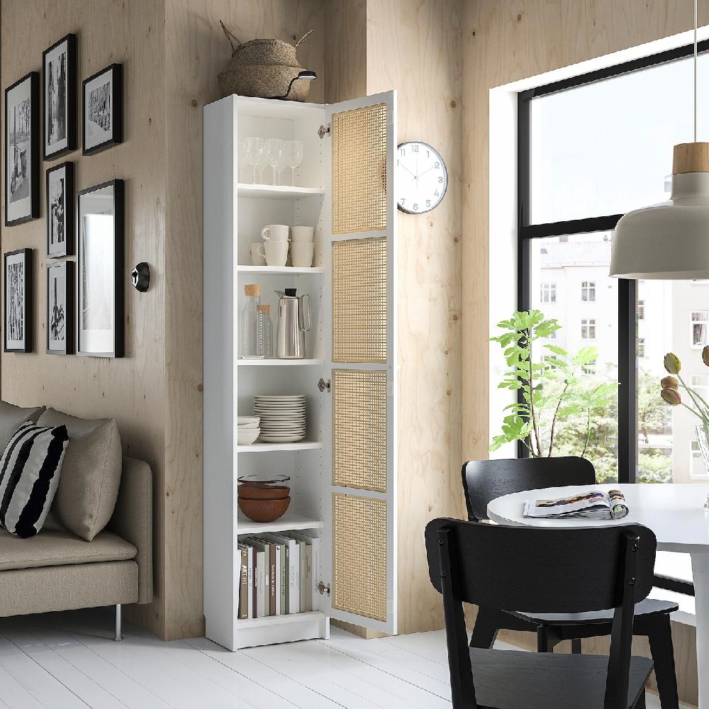 IKEA BILLY / HÖGADAL Librería Con Puerta Blanco 40x30x202 Cm