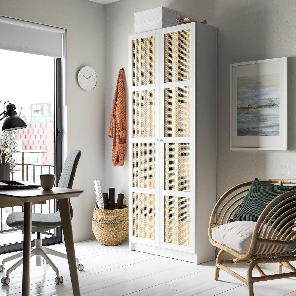 IKEA BILLY / HÖGADAL Librería Con Puertas Blanco 80x30x202 Cm