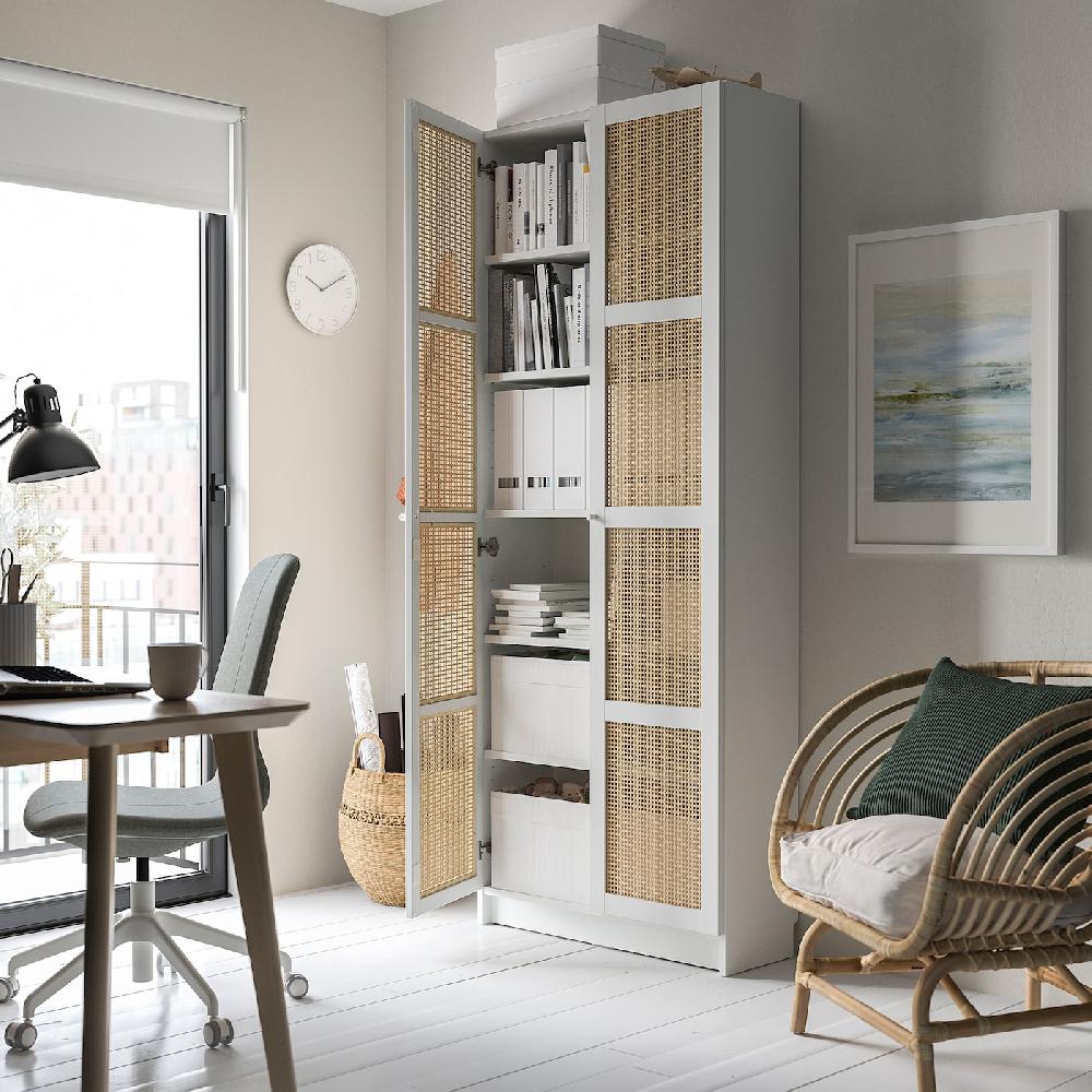 IKEA BILLY / HÖGADAL Librería Con Puertas Blanco 80x30x202 Cm