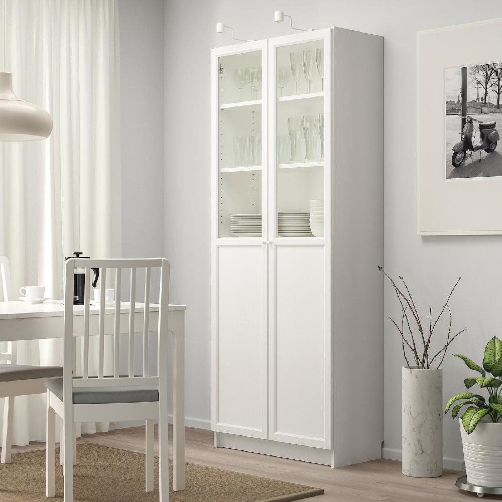 IKEA BILLY Librería Con Puerta De Vidrio Blanco 80x41x202 Cm