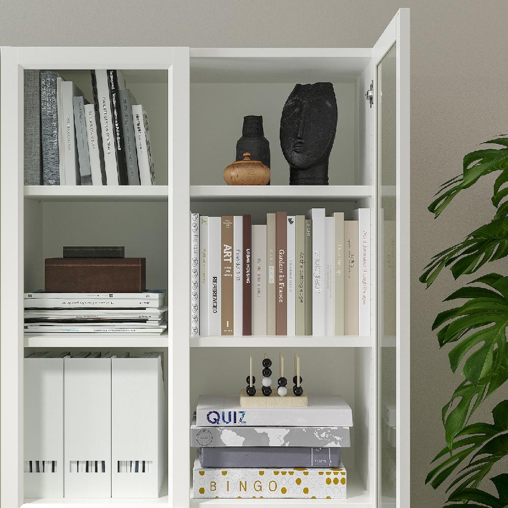 IKEA BILLY Librería Con Puerta De Vidrio Blanco 80x41x202 Cm