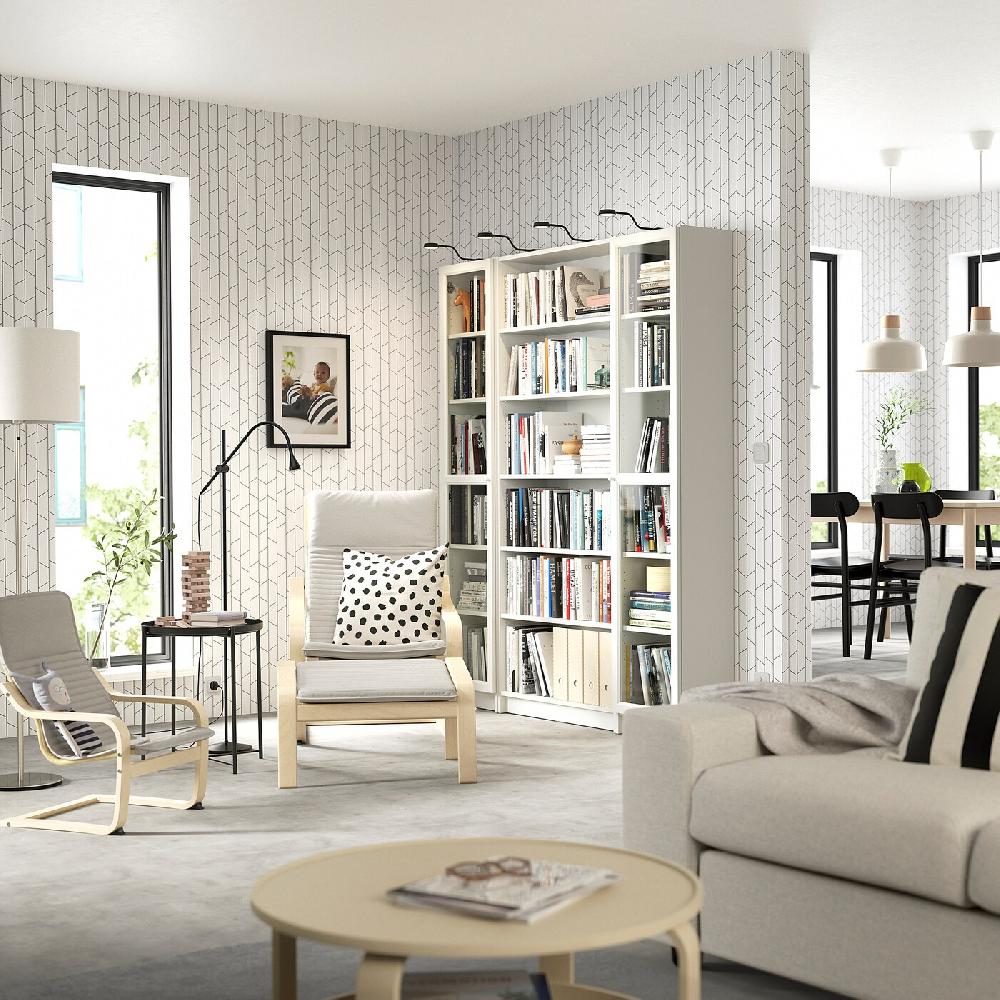 IKEA BILLY / OXBERG Combinación Librería Puertas Vidrio Blanco 160x202 Cm