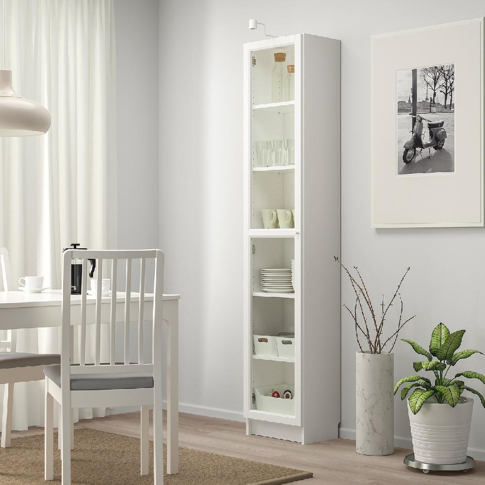 IKEA BILLY / OXBERG Estantería Con Puerta De Vidrio Blanco/vidrio 40x30x202 Cm