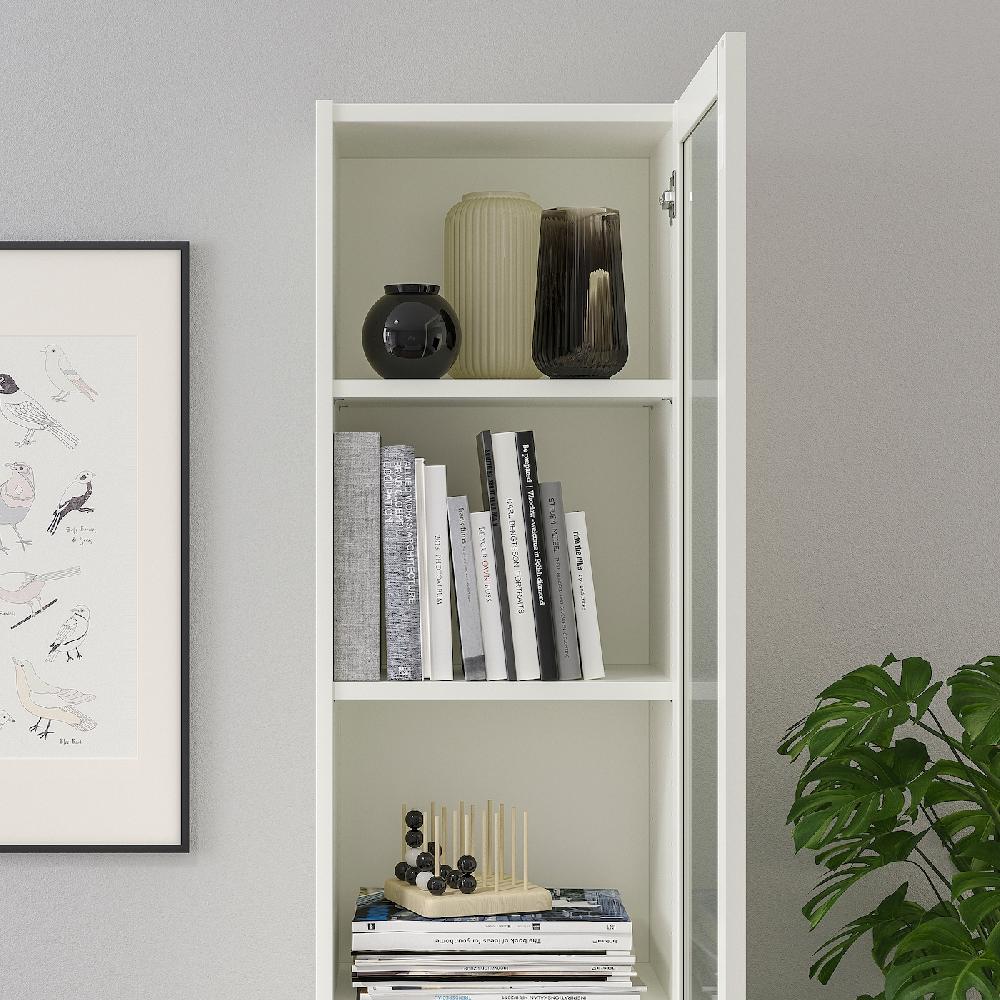 IKEA BILLY / OXBERG Estantería Con Puerta De Vidrio Blanco/vidrio 40x30x202 Cm