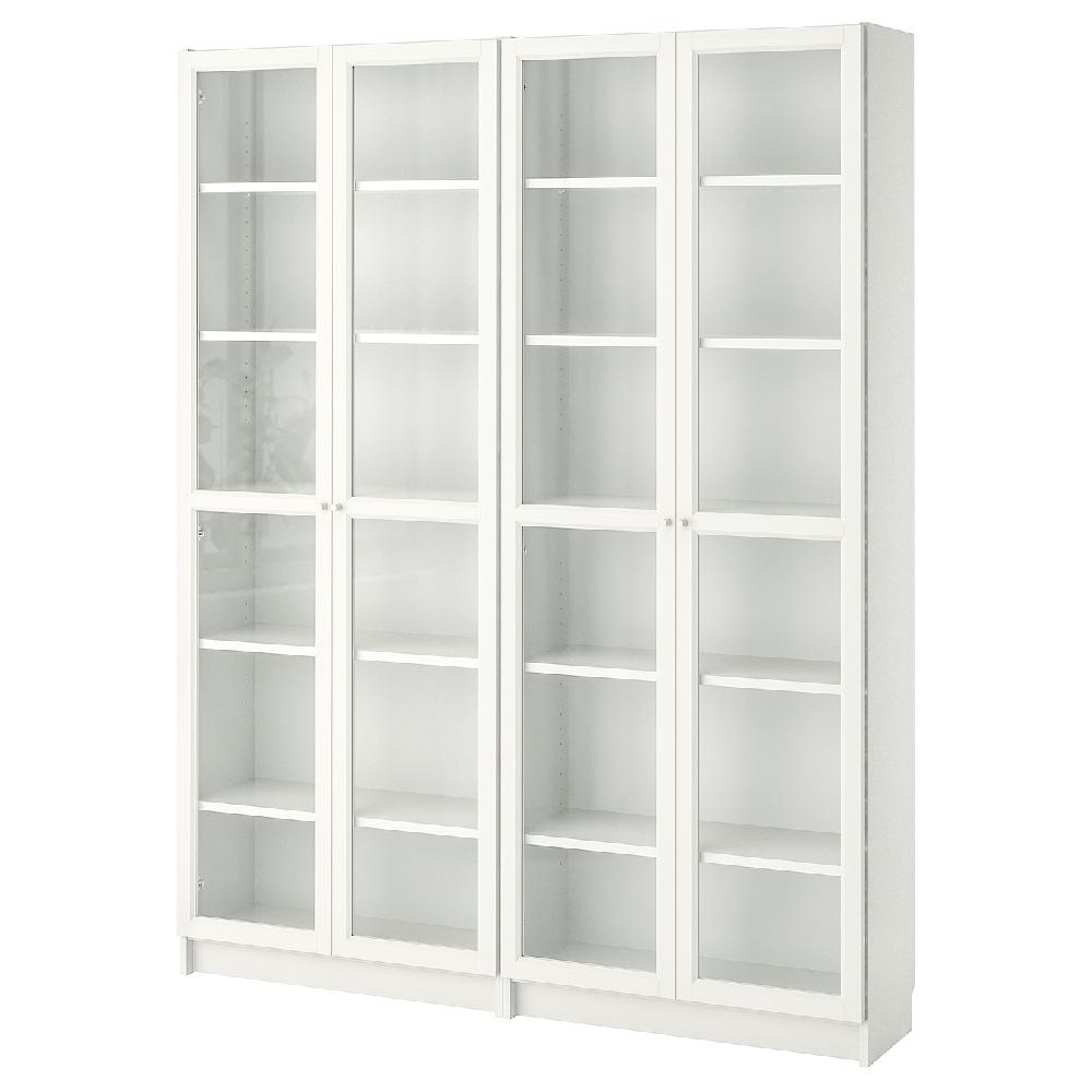 IKEA BILLY / OXBERG Librería blanco/vidrio 160x30x202 cm