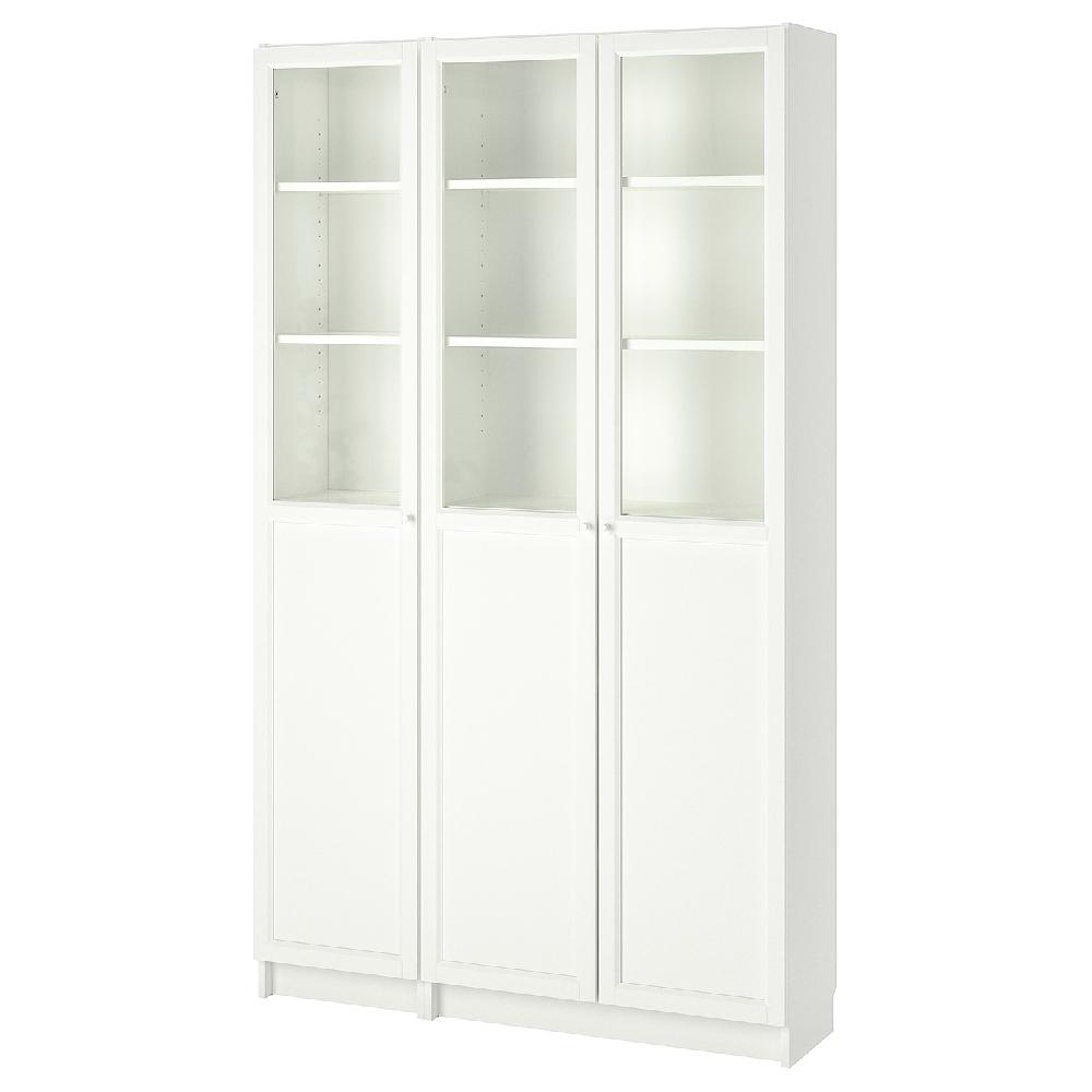 IKEA BILLY / OXBERG Librería con puerta de vidrio blanco/vidrio 120x30x202 cm
