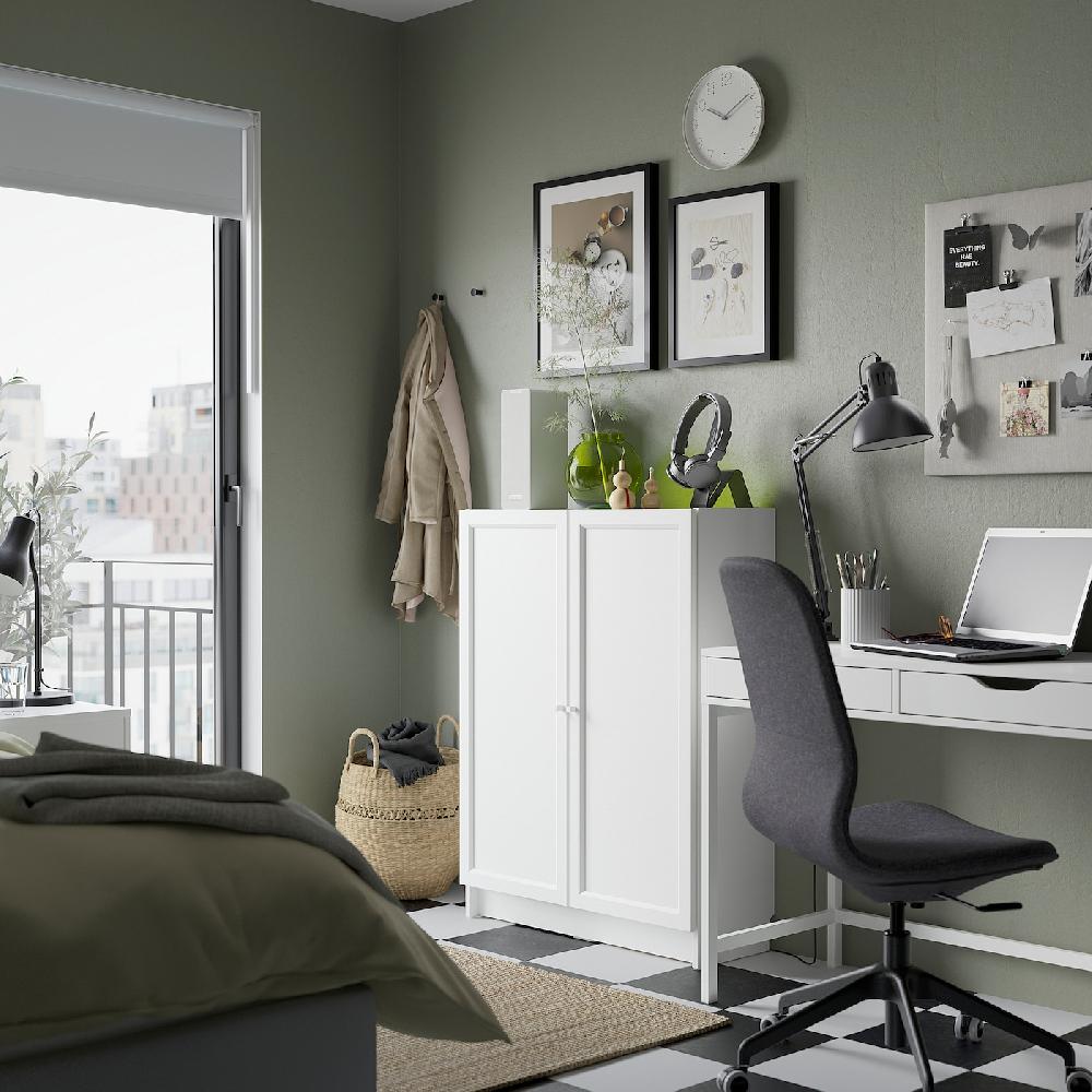 IKEA BILLY / OXBERG Librería Con Puertas Blanco 80x30x106 Cm