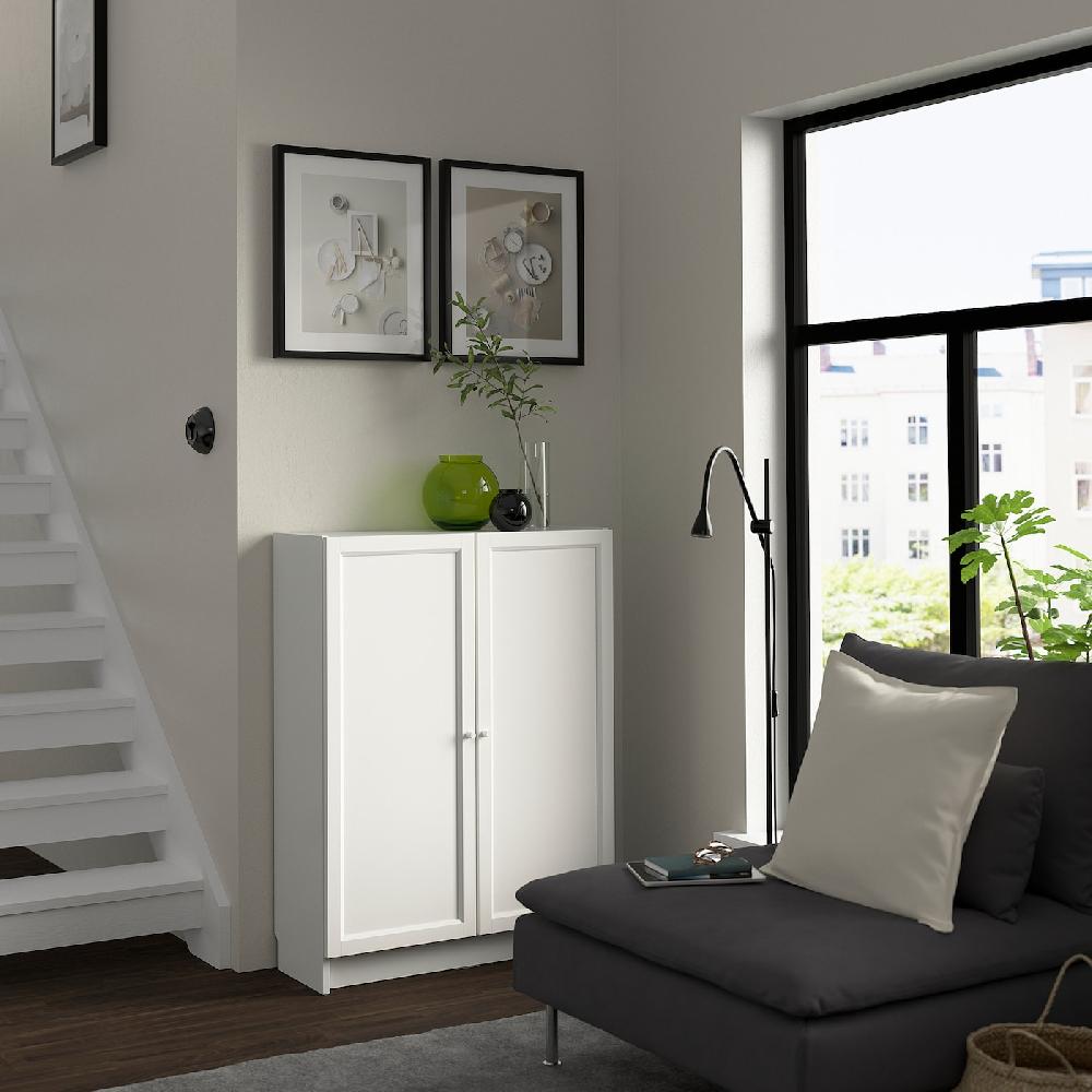 IKEA BILLY / OXBERG Librería Con Puertas Blanco 80x30x106 Cm