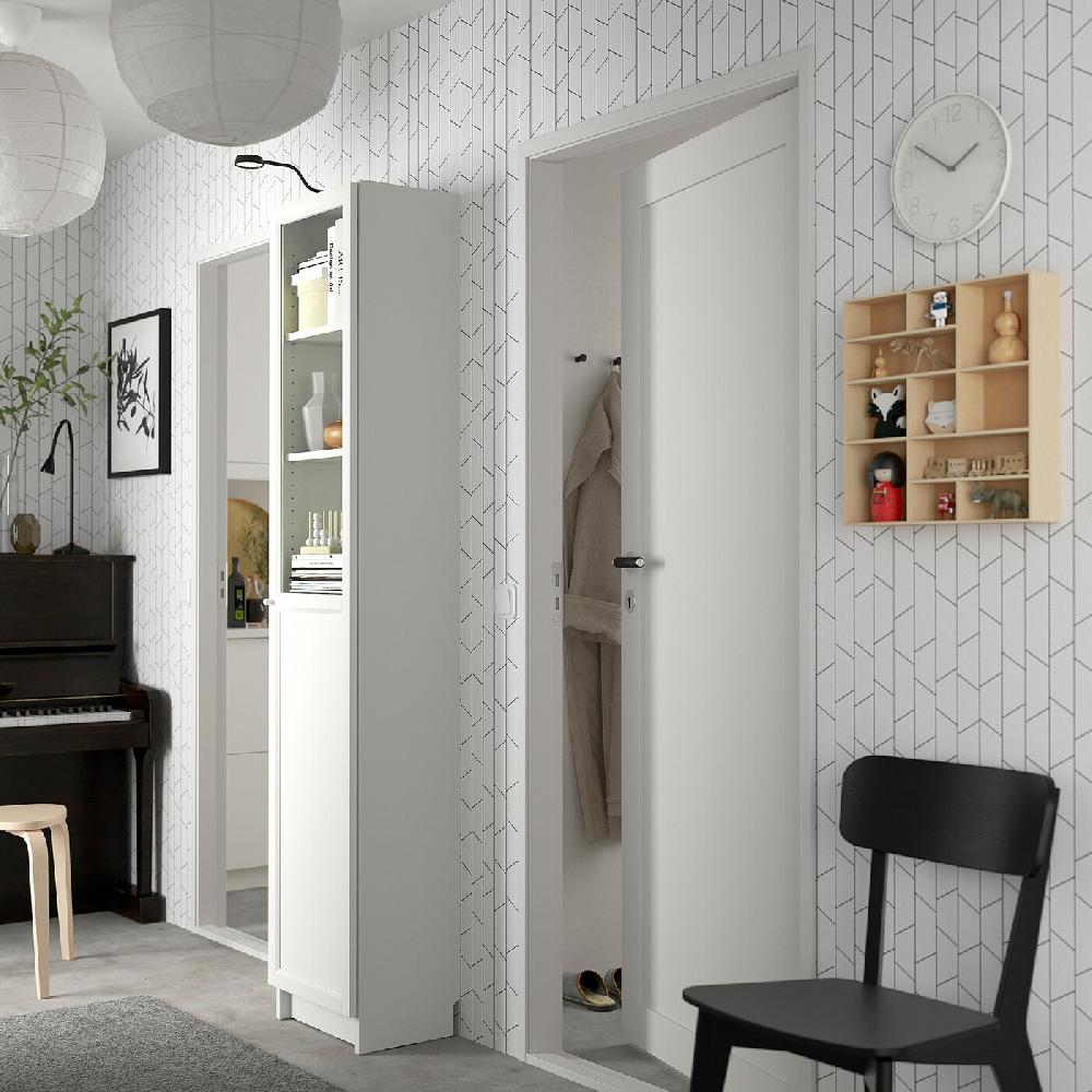 IKEA BILLY / OXBERG Librería +puerta Panel/vdr Blanco/vidrio 40x30x202 Cm