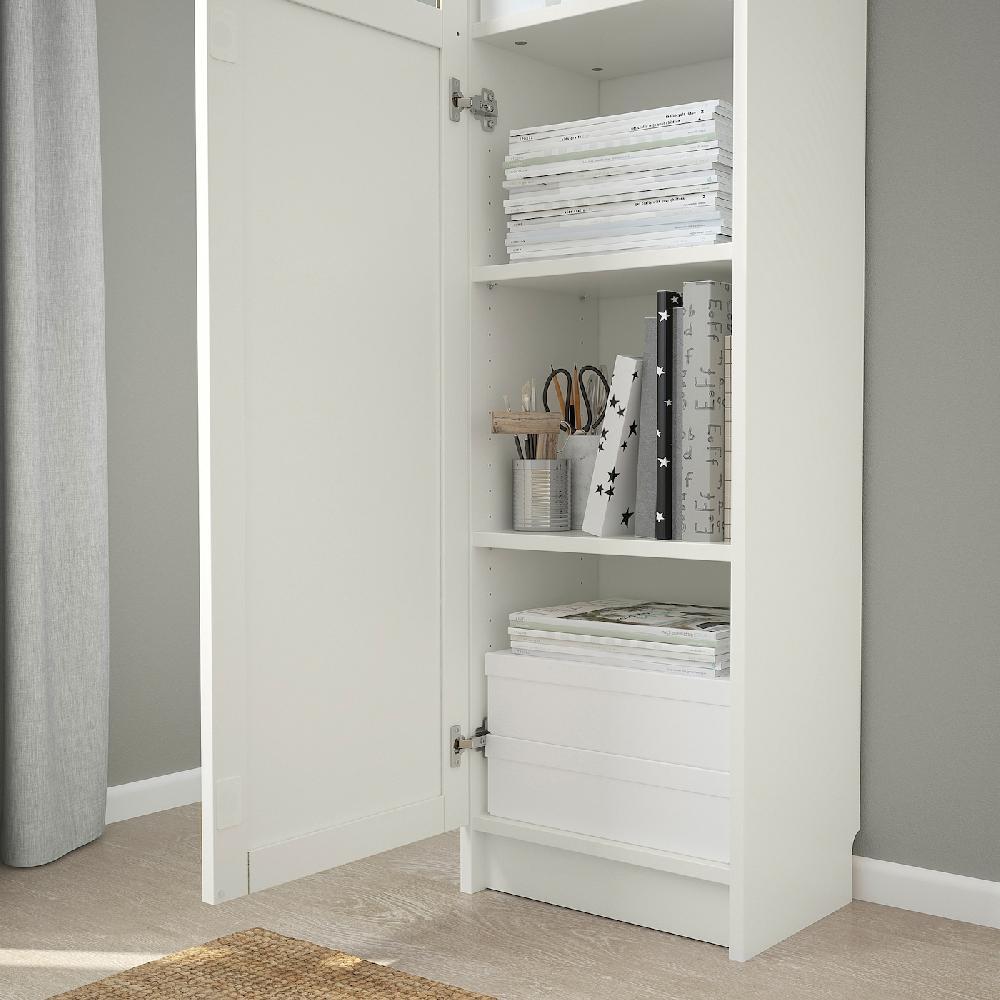 IKEA BILLY / OXBERG Librería +puerta Panel/vdr Blanco/vidrio 40x30x202 Cm