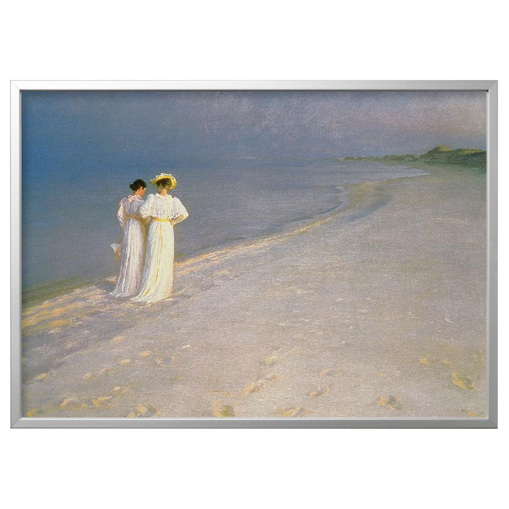 IKEA BJÖRKSTA Cuadro con marco verano en Skagen/color de aluminio 140x100 cm