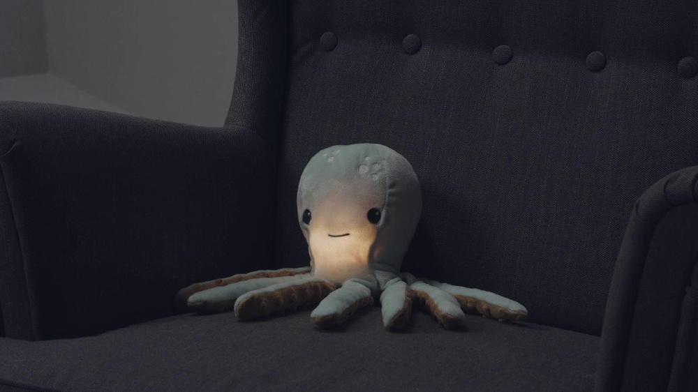 IKEA BLÅVINGAD Peluche Con Luz De Noche LED Turquesa Pulpo/a Pilas