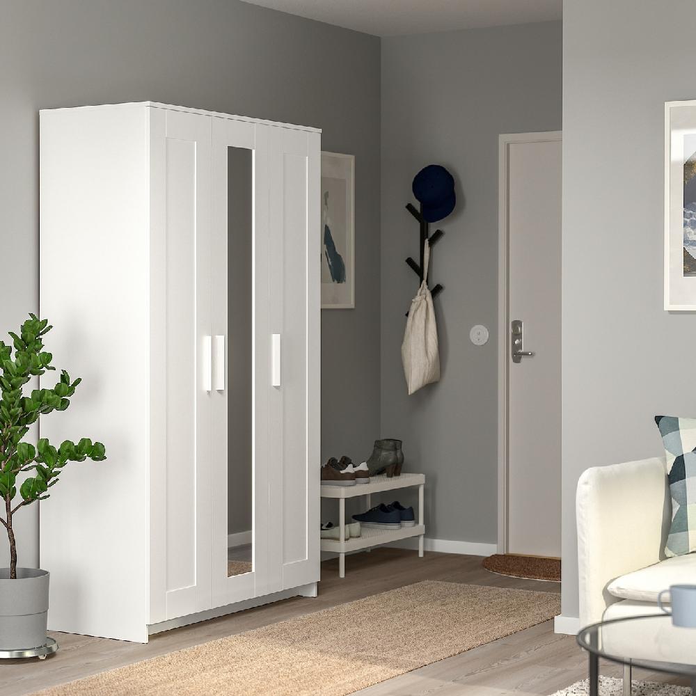IKEA BRIMNES Armario Con 3 Puertas Blanco 117x190 Cm