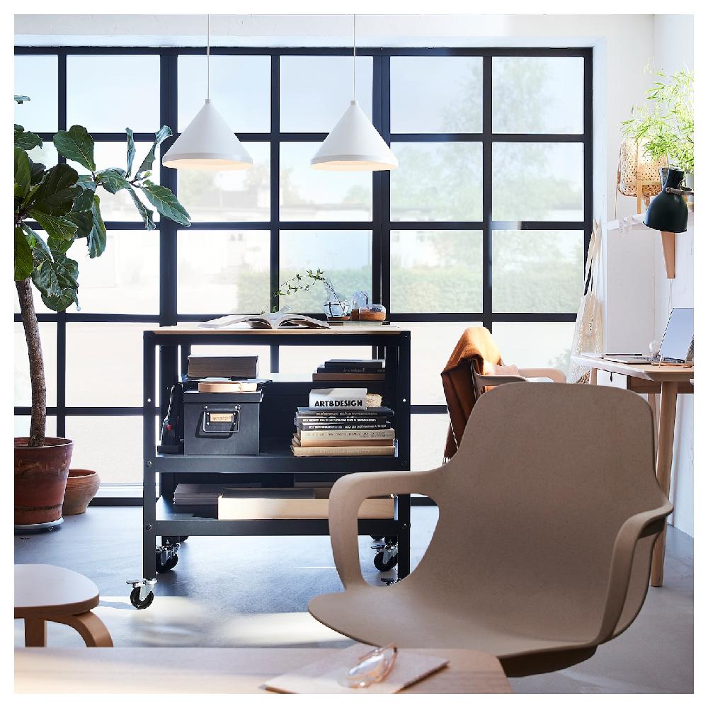 IKEA BROR Carrito Negro/contrachapado De Pino 85x55 Cm