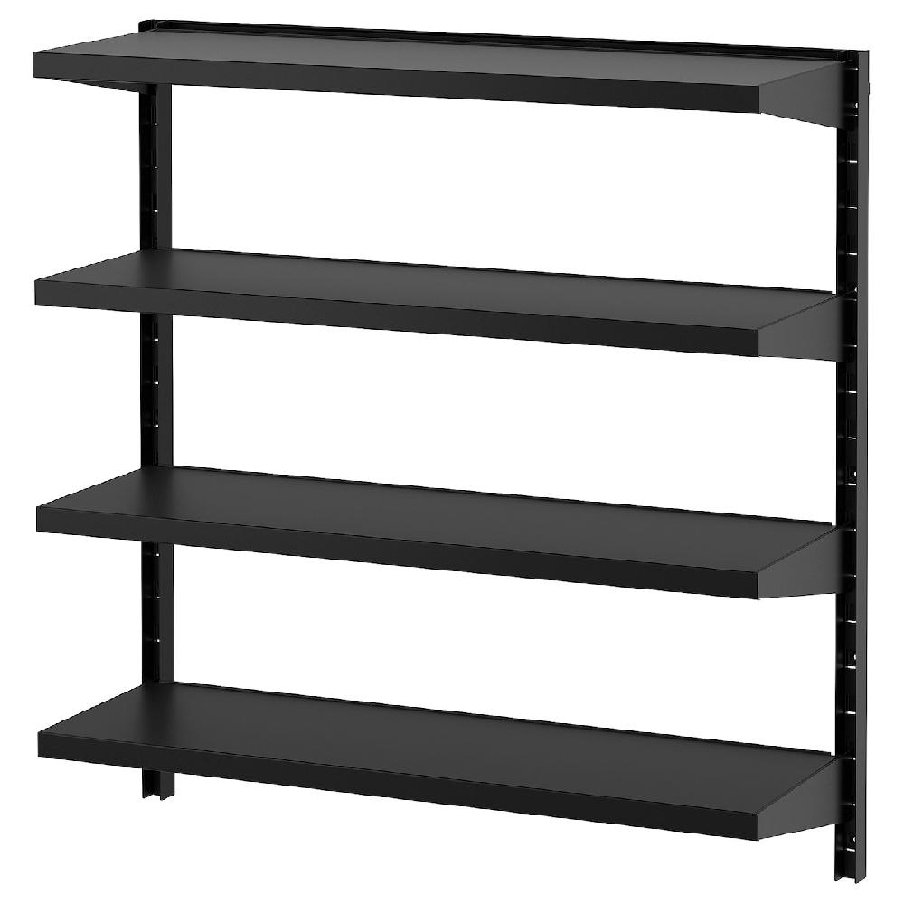 IKEA BROR Combinación estantes de pared negro 88x30x90 cm