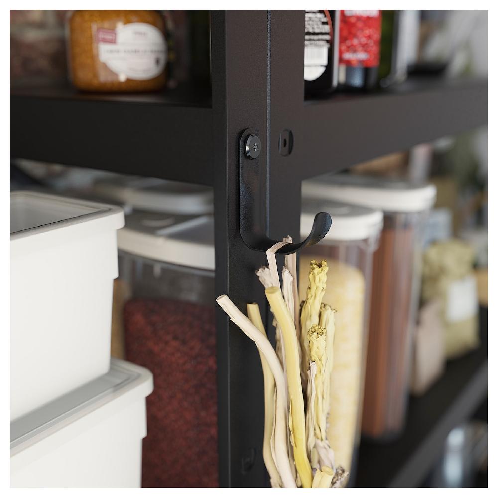 IKEA BROR Gancho Para Poste Negro 7x5x3 Cm 2 Unidad