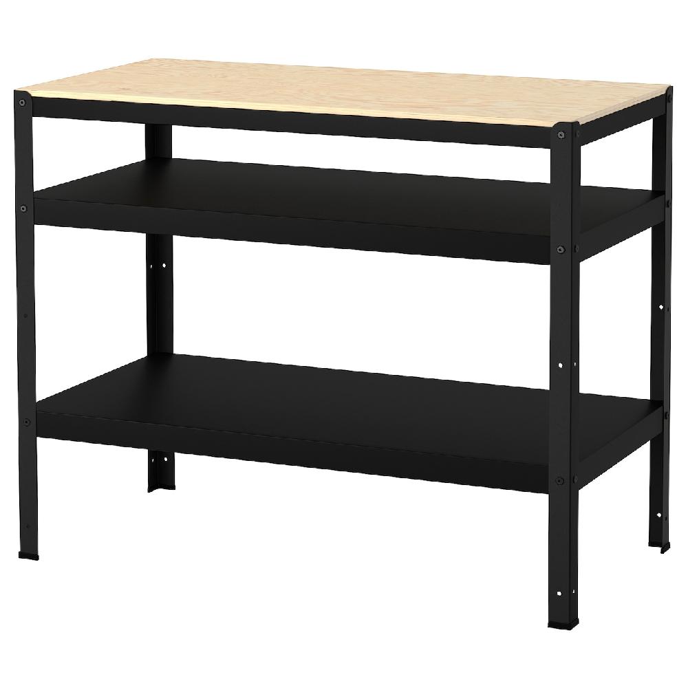 IKEA BROR Mesa de trabajo negro/contrachapado de pino 110x55 cm