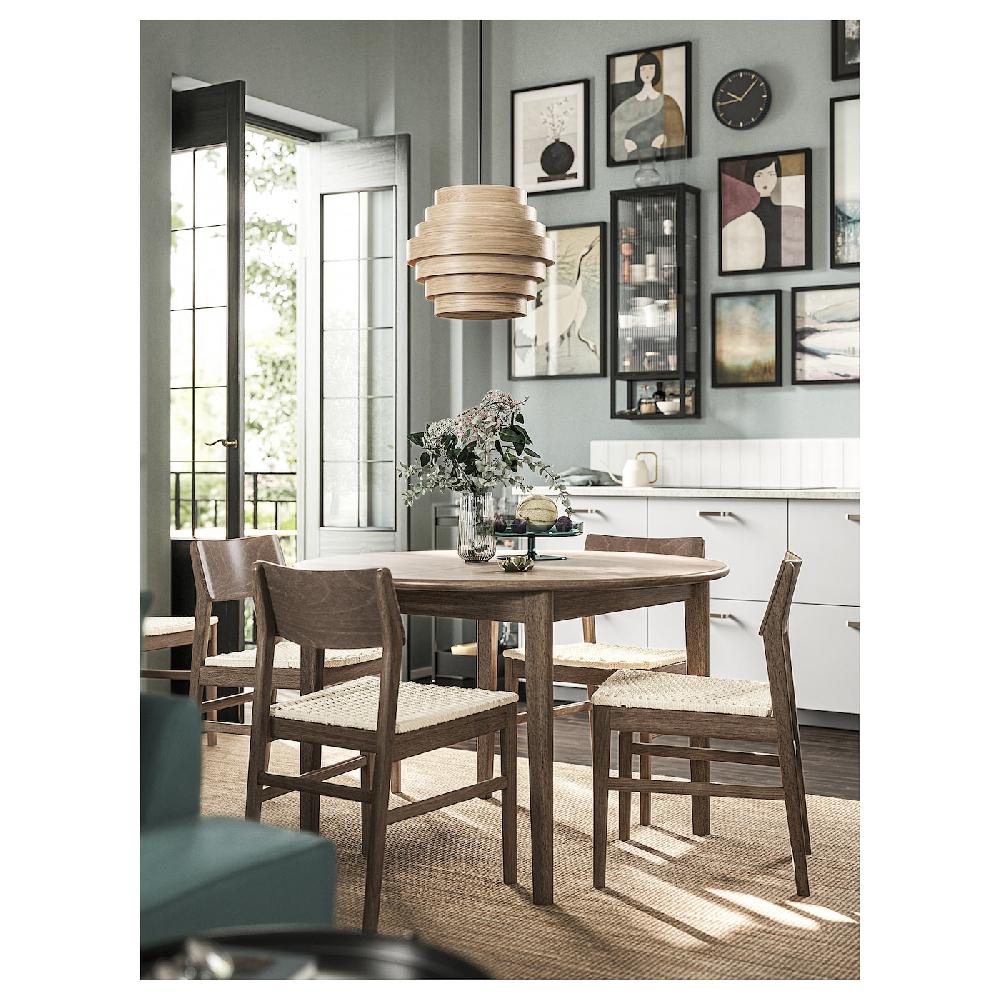 IKEA DYKARKLOCKA Pantalla Para Lámpara De Techo Chapa Roble Tinte Blanco 40 Cm