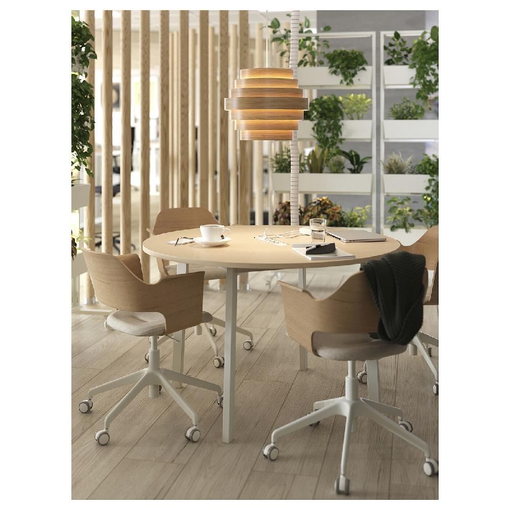 IKEA DYKARKLOCKA Pantalla Para Lámpara De Techo Chapa Roble Tinte Blanco 40 Cm