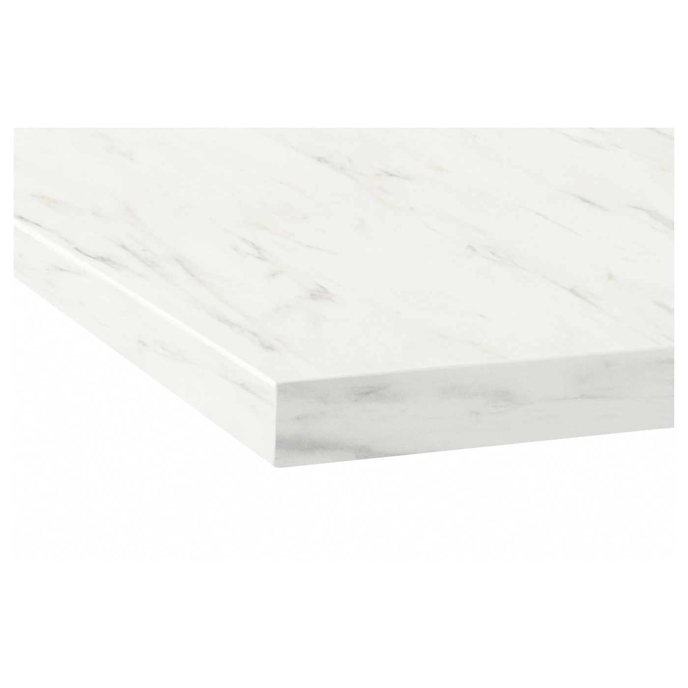 IKEA EKBACKEN Encimera A Medida Blanco Efecto Mármol/laminado 63.6-125x2.8 Cm