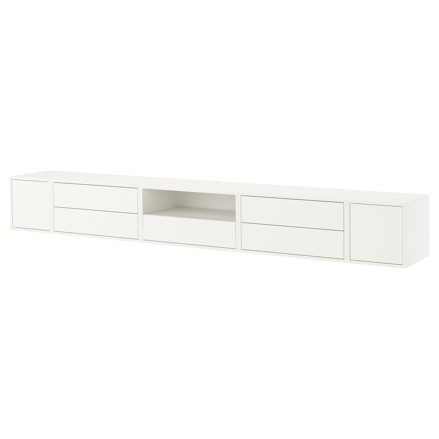 IKEA EKET Combinación almacenaje audio/vídeo blanco/con puertas 280x35x35 cm