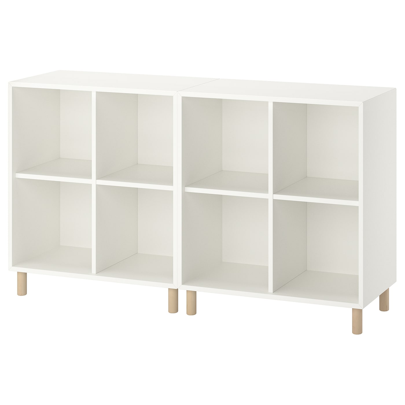 IKEA EKET Combinación de almacenaje con patas blanco/madera 140x35x80 cm