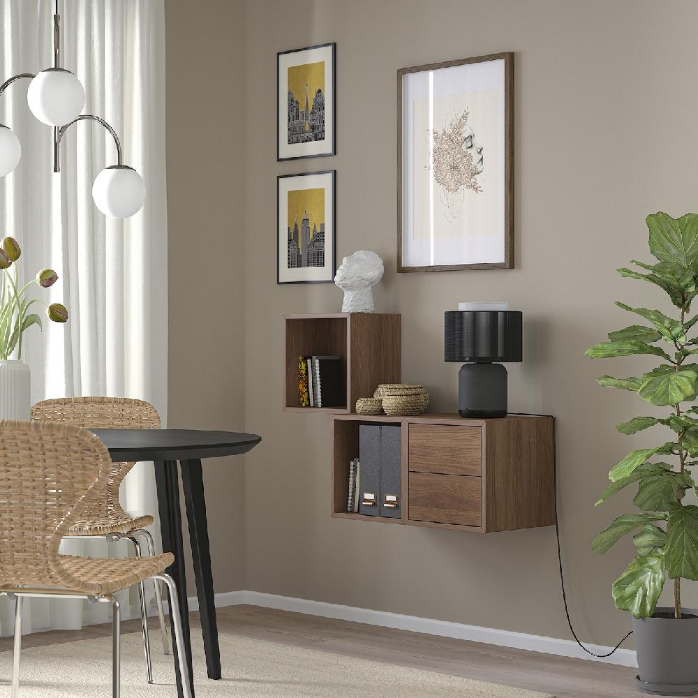IKEA EKET Combinación De Almacenaje En Pared Efecto Nogal 105x35x70 Cm