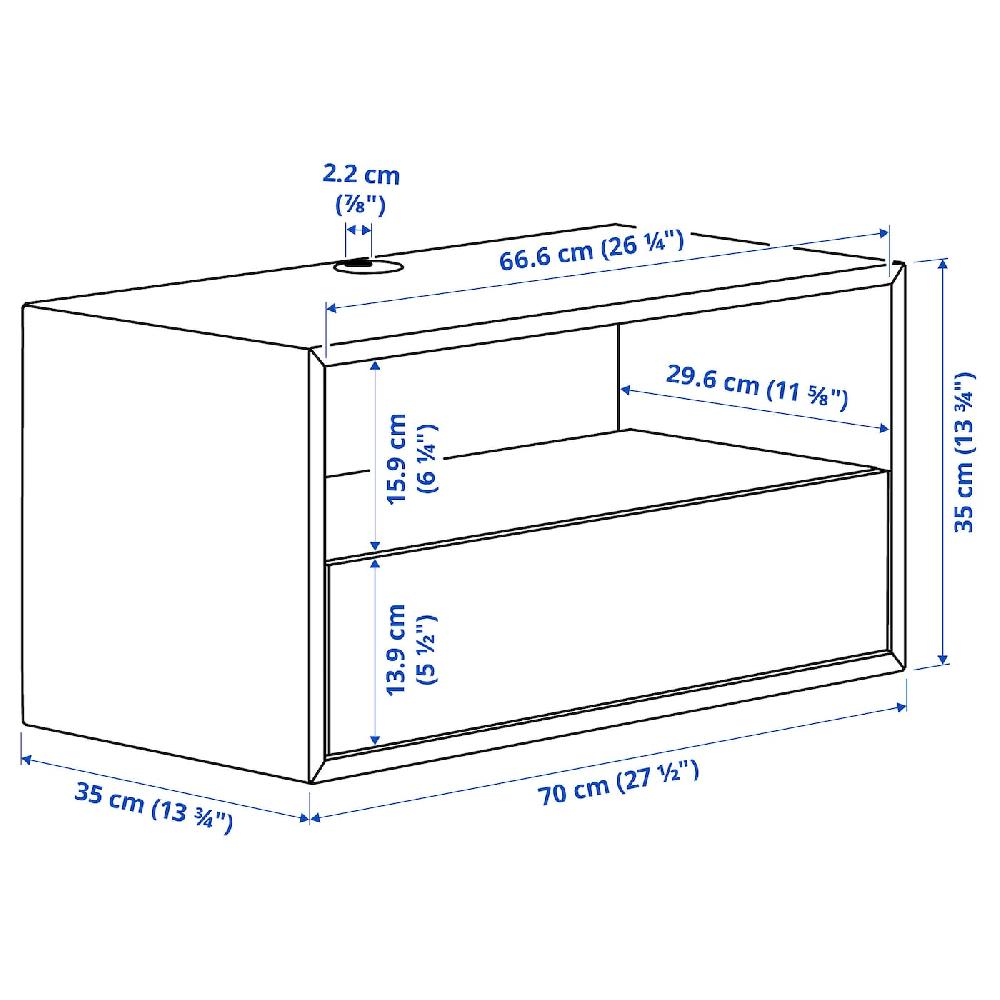 IKEA EKET Estante Dispositivos Multimedia Marrón/efecto Nogal 70x35x35 Cm