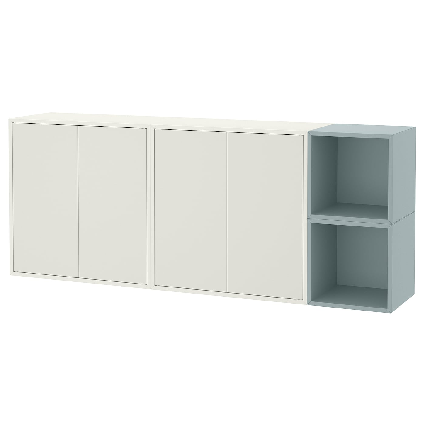 IKEA EKET Mueble de almacenaje con riel blanco/azul grisáceo claro 175x35x70 cm