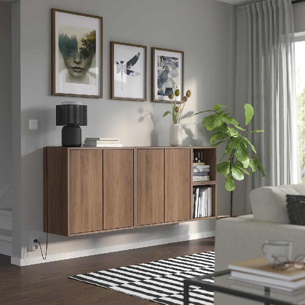 IKEA EKET Mueble De Almacenaje Con Riel Efecto Nogal 175x35x70 Cm