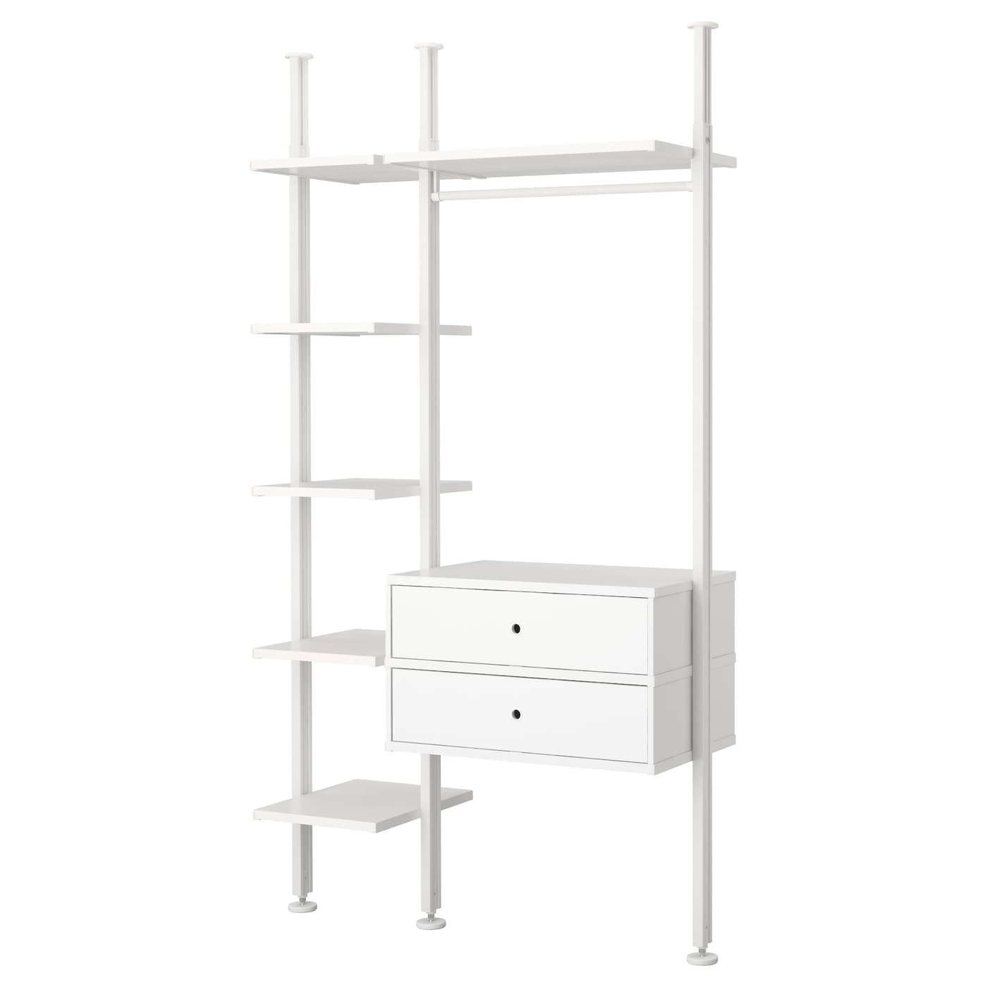 IKEA ELVARLI Combinación armario blanco 135x51x222-350 cm