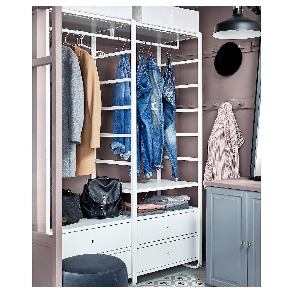 IKEA ELVARLI Combinación Armario Blanco 165x55x216 Cm