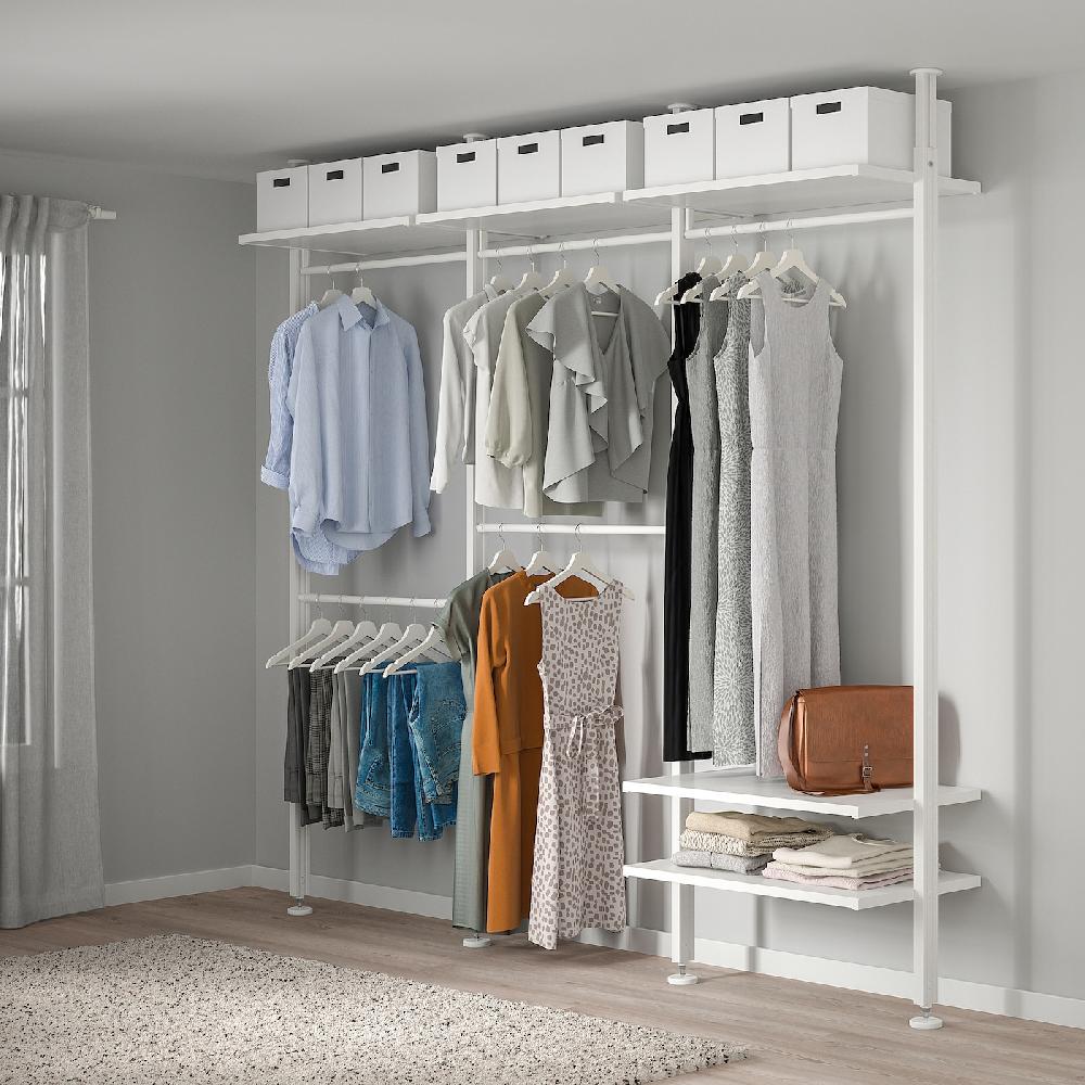 IKEA ELVARLI Combinación Armario Blanco 258x51x222-350 Cm