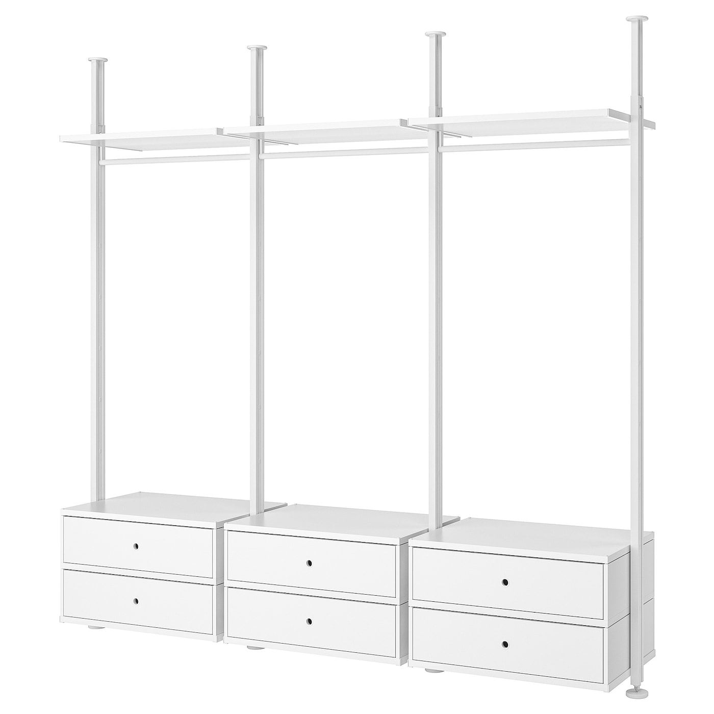 IKEA ELVARLI Combinación armario blanco 258x51x222-350 cm