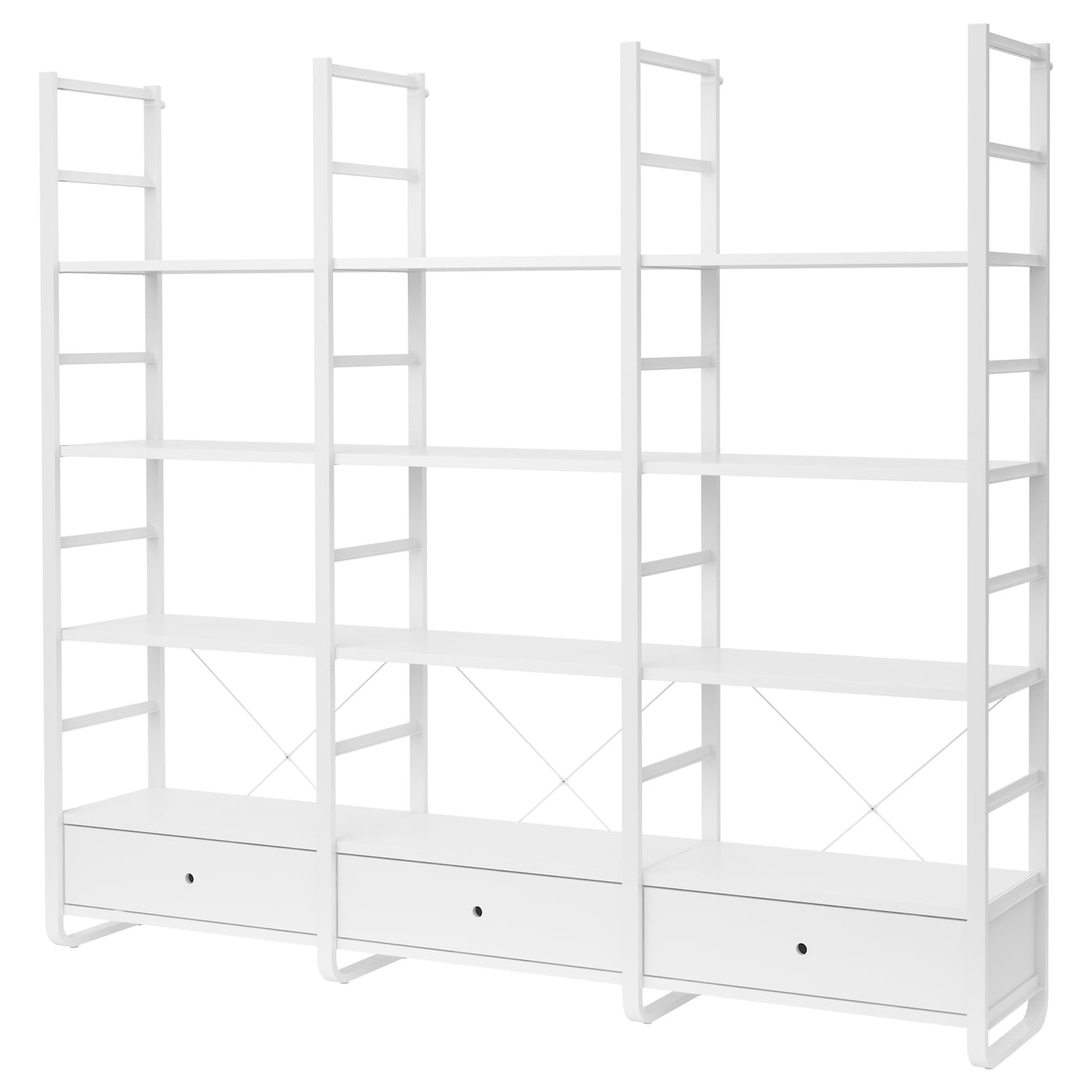 IKEA ELVARLI Combinación de almacenaje abierta blanco 245x40x216 cm