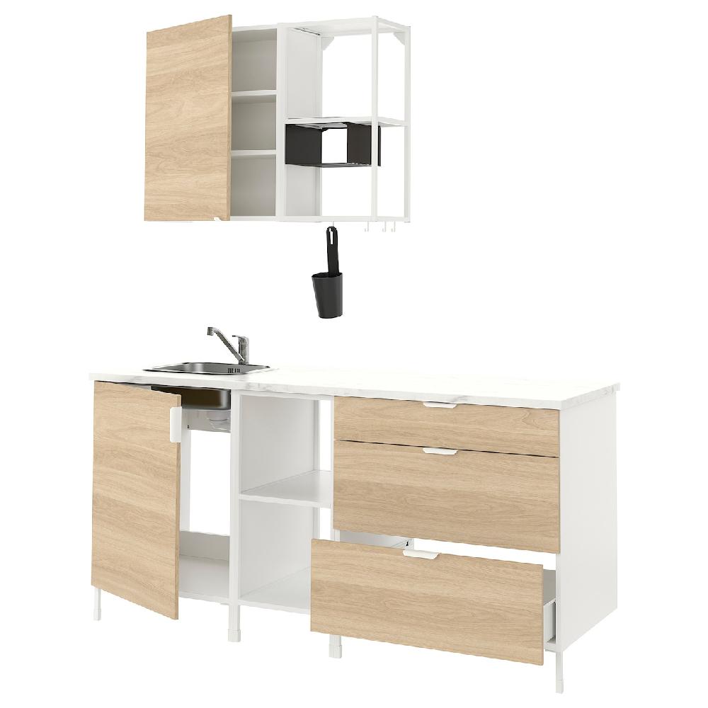 IKEA ENHET Cocina Blanco/efecto Roble 183x63.5x222 Cm