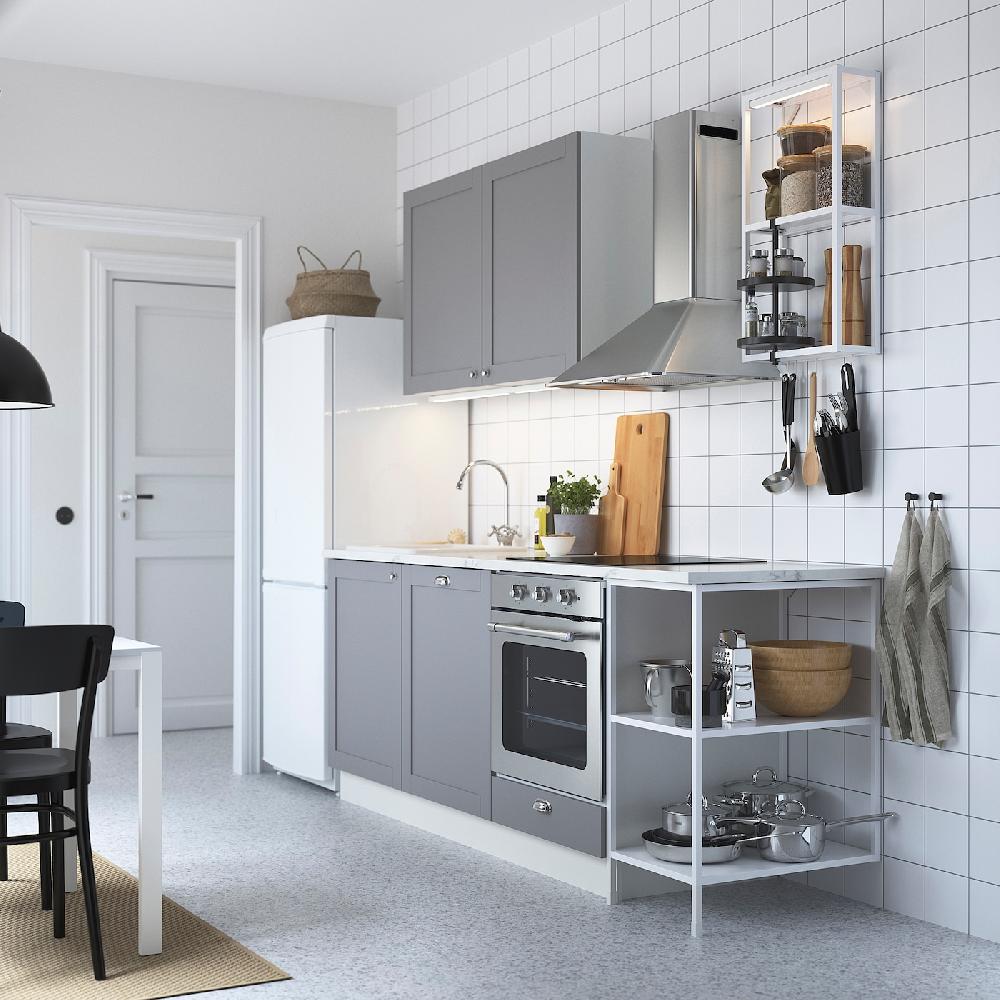 IKEA ENHET Cocina Blanco/gris Estructura 223x63.5x222 Cm