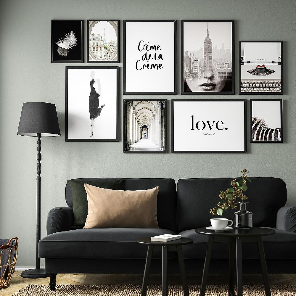 IKEA FISKBO Juego 9 Pósters Con Marco Crème De La Crème