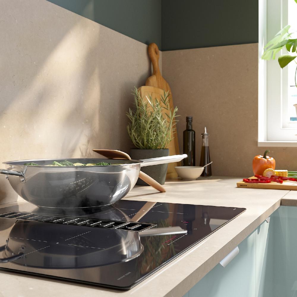 IKEA FÖRDELAKTIG Placa Inducción Extractor Integrado IKEA 500 Negro 60 Cm