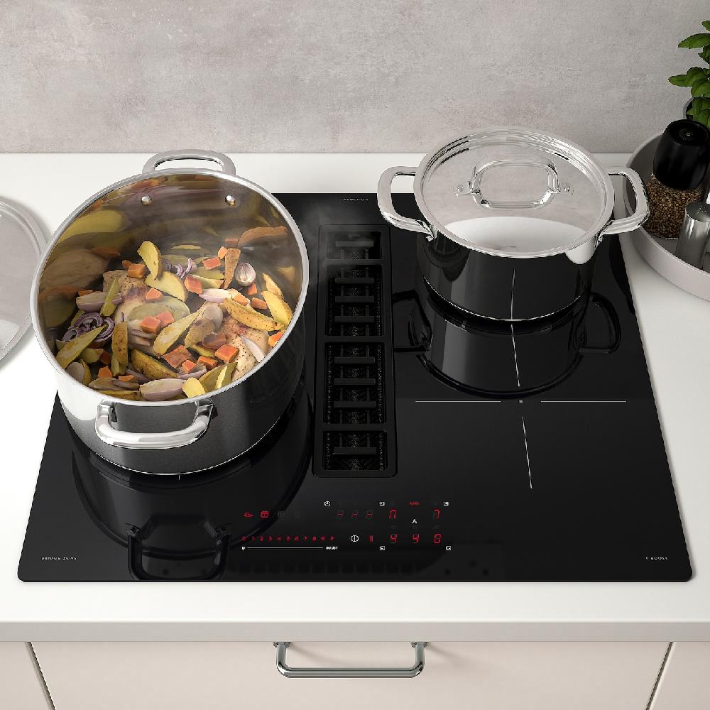 IKEA FÖRDELAKTIG Placa Inducción Extractor Integrado IKEA 500 Negro 60 Cm